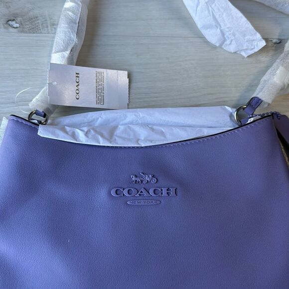 Coach Penelope Shoulder Smooth Leather Handbag Light Violet Nwt - Picture 10 of 10